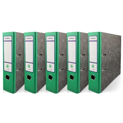 Immagine di Netuno 5x raccoglitore anelli a4 verde registratore rigido con dorso 7,5 cm carte archivio faldone ufficio cartone documenti portadocumenti