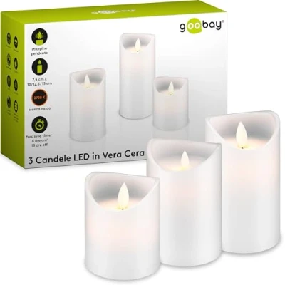 Immagine di Goobay Candela con Luce LED Set di 3