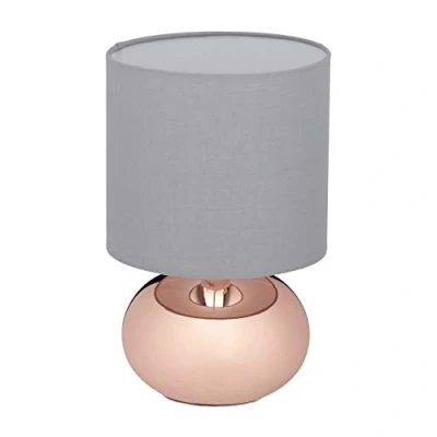 Immagine di relaxdays Lampada da Comodino con Funzione Touch Regolabile, Moderna, 3 Livelli, Cavo, HxD: 28 x 18 cm ca., Rame