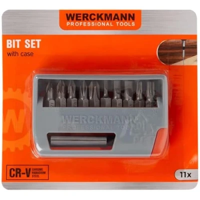 Immagine di WERCKMANN Professional Tools Set da 11 Inserti 10 e 1 Supporto Magnetico in Valigetta Acciaio al Cromo vanadio PH SL PZ T