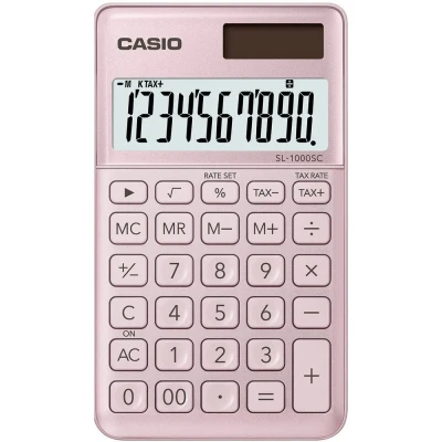 Immagine di Casio SL 1000SC Calcolatrice tascabile Rosa Display (cifre): 10 A energia solare, batteria (L x P) 71 9 120 mm