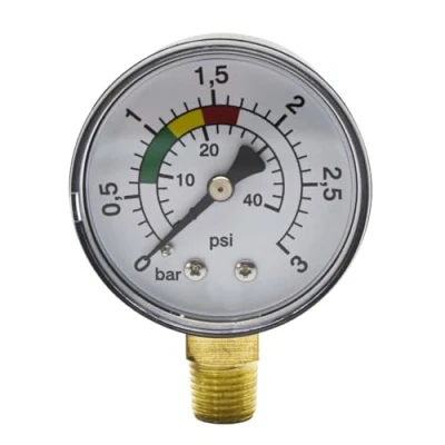 Immagine di Manometro a Bassa Pressione 0 3bar/0 40psi,Manometro per Acqua da 1/4BSPT,Piccolo Pressione,Manometro Acqua,Manometro doppia scala,Manometro Vuoto Multifunzione