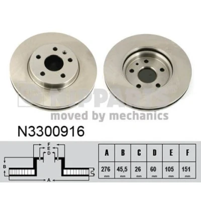 Immagine di NIPPARTS Disco freno OPEL: Astra J Sports Tourer, Hatchback, GTC, CHEVROLET: Cruze Sedan, Trax I, Hatchback N3300916 13502044