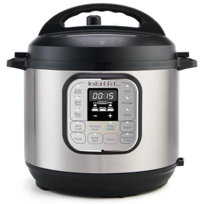 Immagine di Instant Pot Duo 7 in 1 Pentola a Pressione / Vaporiera Scaldavivande Acciaio Inossidabile Spazzolato, Adatta Cucinare Riso, Zuppa, Verdura e Yogurt Cottura Lenta, 5,7L