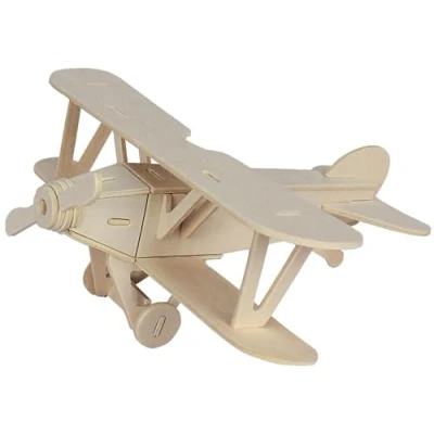 Immagine di Marabu Aereo Kids Puzzle in Legno 3D a Due Piani, 25 Pezzi, Circa 21 x 9 cm, Colore Biplano, s, 0317000000001