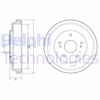 Immagine di DELPHI BF609 Freni a Tamburo senza anello sensore ABS, cuscinetto ruota, supporto 262 SUZUKI: SX4 I Hatchback