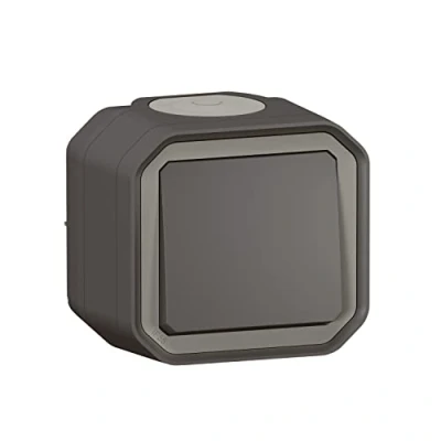 Immagine di Legrand Interruttore impermeabile Plexo 10A o avanti fornito completo per montaggio in apparente antracite