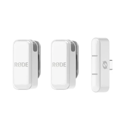 Immagine di RØDE wireless Micro Microfono compatto, due microfoni con custodia di ricarica per la creazione contenuti smartphone USB C, bianco