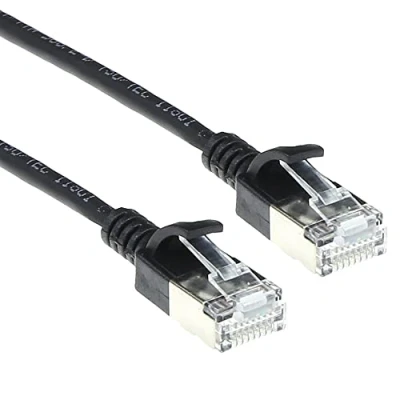 Immagine di ACT cavo di rete CAT6a, U/FTP LSZH, sottile, 3,8 mm, CAT 6a flessibile con spina RJ45, per uso nei data center 5 metri, nero DC7905