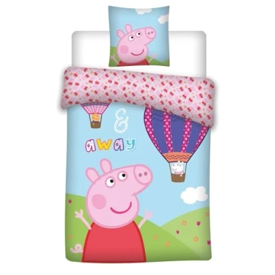 Immagine di 037 Peppa Pig Biancheria da letto e il palloncino, 2 pezzi, 100 x 140 + 40 45 cm, copripiumino in 100% cotone Oeko TEX