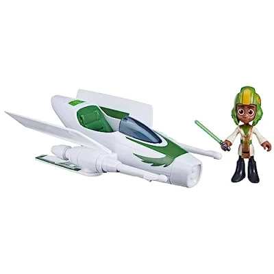 Immagine di Star Wars Pilota Jedi Kai Brightstar, Statuetta con Nave, Scala 10 cm, Giocattoli Bambini, Colore, Small, F8014