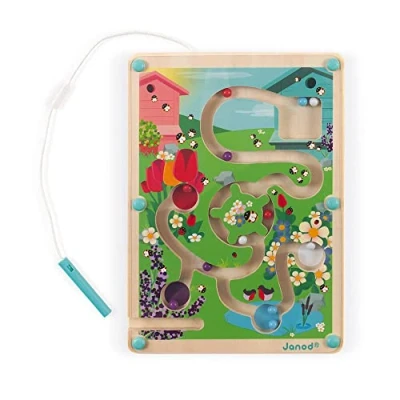 Immagine di Janod Labirinto Magnetico con Biglie in Legno Sviluppo della Motricità Fine e Concentrazione Formato: 18 X 25 Cm Certificato FSC A Partire dai 2 Anni Su, J05310