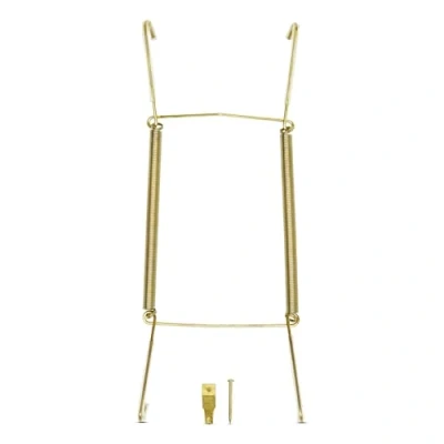 Immagine di Appendini invisibili per piatti da parete, supporti decorativi piatti, ganci a molla con protezioni punte, adatti appendere alla parete (25 36 cm, ottone)