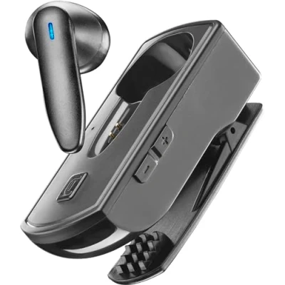 Immagine di cellularline Clip PRO Auricolare Bluetooth Mono con Base di Ricarica Total Play Time 30h Charging 1.5h Tasto Risposta Tasti Regolazione Volume Nero