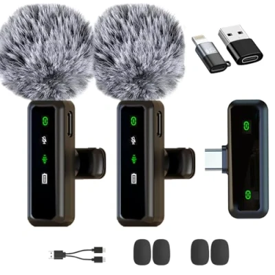Immagine di XIXIXIAXIA microfono Lavalier wireless per iPhone, Android, iPad, Riduzione del Rumore Registrazione Video, Live Steam, Intervista, YouTube, TikTok and Facebook Vlog