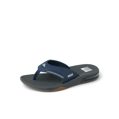 Immagine di REEF Fanning Infradito da uomo con apribottiglie, supporto per arco plantare, suola resistente, impermeabile, Blu navy/Ombra, 48 EU