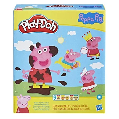 Immagine di Play Doh Hasbro Stylin Set con 9 barattoli di Composto modellabile atossico, 11 Accessori, Giocattolo Peppa Pig per Bambini dai 3 Anni No Color, F1497