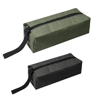 Immagine di 2 kit di attrezzi, con cerniera spessa, borsa per attrezzi multiuso, impermeabile e resistente all&#039;umidità, (nero, verde)