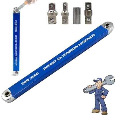 Immagine di Ukisisi PRO Zero Offset Extension Wrench，2024 New Wrench，Offset Extension，Extension Wrench Set，with 1/2&quot;,1/4&quot; And 3/8&quot; Square Drive Adapters (1 PCS)