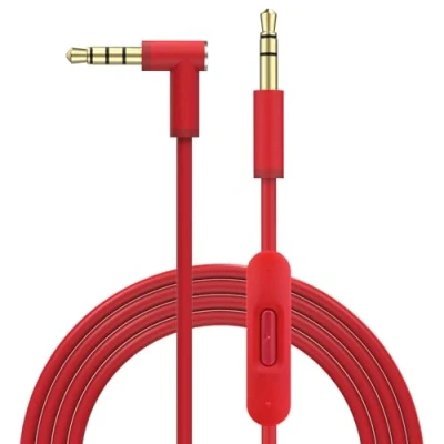Immagine di Toxaoii, cavo audio di ricambio con microfono e controllo in linea, compatibile cuffie Beats Solo 2/Solo 3/Studio 3/Pro/Detox/Wireless/Mixr/Executive/Pillola (4,6 m, rosso)