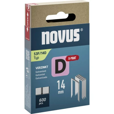 Immagine di Graffette a filo metallico piatto Tipo 53 F 600 pz. Novus 042 0793 Dimensioni (L x L) 14 mm 11.3