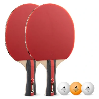 Immagine di JOOLA Set de Ping Pong Rosskopf, 2 Racchetta + 3 Pale da tennis tavolo, rosso/nero, 5pz
