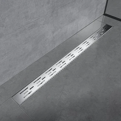 Immagine di EMKE Canalina per doccia in acciaio inox, 90 cm, set completo di scarico doccia, sifone con antiodore e filtro capelli, bagno