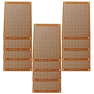 Immagine di GTIWUNG 12Pezzi 5x7cm Basetta Scheda PCB Prototipo Universale Doppia Faccia Circuito Stampato Prototype per Saldatura e Fai Da Te Progetto