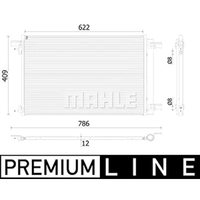 Immagine di Condensatore, Climatizzatore MAHLE ORIGINAL AC 939 000P