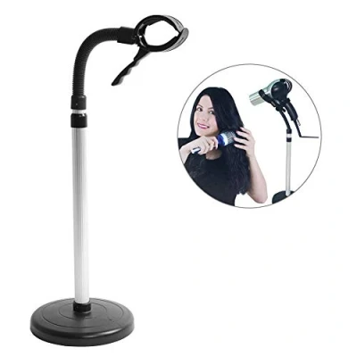 Immagine di Porta Asciugacapelli, Soffiatore Styling Stand Hands, 360 Gradi Girevole Vivavoce Filo Stand, staffa regolabile per asciugacapelli a mani libere staccabile in acciaio inox ventosa