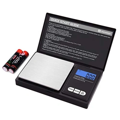 Immagine di UNIWEIGH scala dei grammi, 200gx0.01 g (0.001oz) bilancia tascabile digitale, elettronica intelligente, portatile piccola gioielli Grammi e once, Mini con display LCD, tara