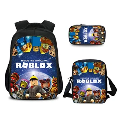 Immagine di Roblox Zaino da gioco, 3 pezzi, per studenti, scuola, viaggi, computer, ragazzi e ragazze