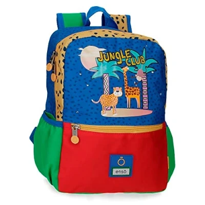 Immagine di Enso Jungle Club Zaino scuola multicolore 25 x 32 12 cm poliestere 9,6 L, multicolore, scolastico
