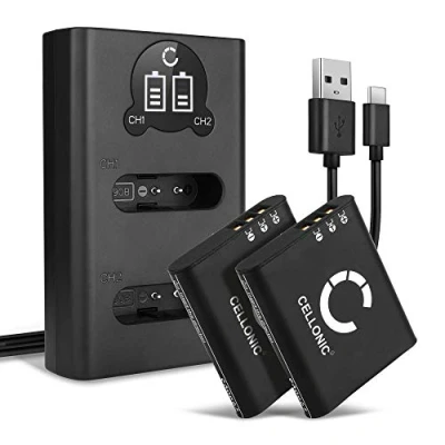 Immagine di CELLONIC 2X Batteria DB 110 Compatibile con Ricoh GR III, IIIx, G900, G900SE, WG 6, 1100mAh 3.6V 3.7V + Caricabatterie Doppio