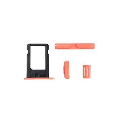 Immagine di Smartex® Set Tasti Rosa Laterali + Slot per SIM compatibili con iPhon 5C / Tasto accensione, Volume, Muto