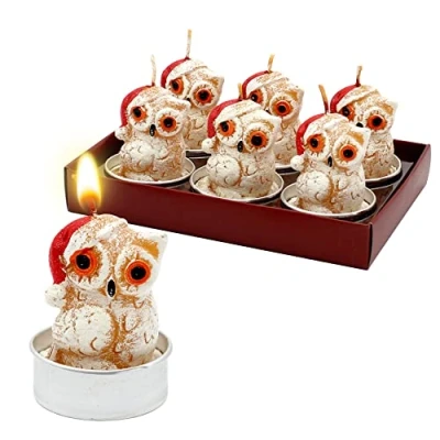 Immagine di Dekohelden24 Set di 6 gufi con cappello Natale, dimensioni ogni lumino (lunghezza x larghezza altezza): 4 cm, cm