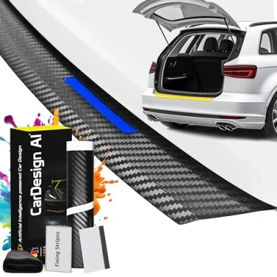 Immagine di CarDesign AI Protezione paraurti Adatto per VW Tiguan 1 I 2007 2018 (5 Porte, SUV): Pellicola Protettiva Vernice e AntiGraffio Bagagliaio (Blu Carbonio)