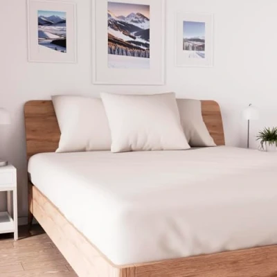 Immagine di Soleil d&#039;ocre Maglia Uccisione Coperchio, Cotone, Ivory (Ecru), 160 x 200 cm