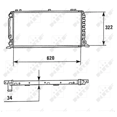 Immagine di NRF 58928 Radiatore motore Alluminio 620 322 34 Alette di raffreddamento montate meccanicamente AUDI: 80 B4 Sedan, Cabriolet B4, Coupe B3