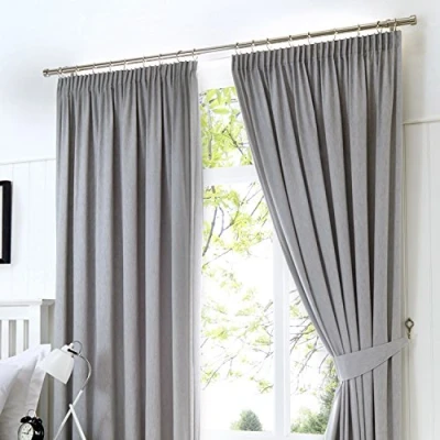 Immagine di Fusion Dijon Cover, Silver, Curtains: 46&quot; Width x 72&quot; Drop (117 183cm)