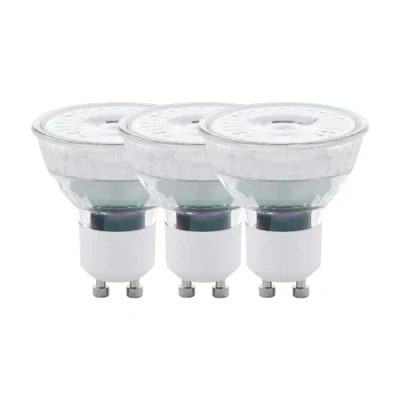 Immagine di Eglo LED GU10 set di 3 lampadine, spot con riflettore 4,5 Watt ciascuno (equivalente a 50 Watt), 345 Lumen, illuminante bianco caldo, 2700k, lampadina Ø 5 cm