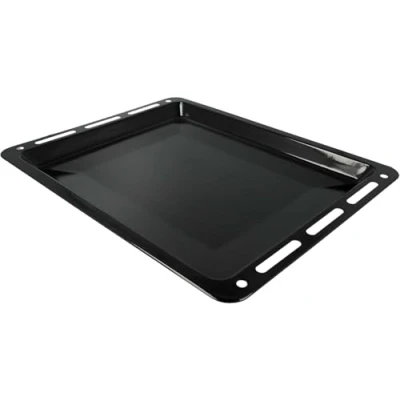 Immagine di ICQN Teglia 45,5 x 37,5 3 cm Leccarda smaltata per forno e piano cottura Adatto Bosch, Siemens, Neff, Constructa, Flavel Resistente ai graffi inossidabile 455 375 30 mm