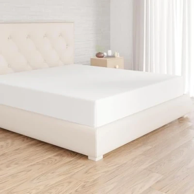 Immagine di Amazon Basics Lenzuolo Coprimaterasso in microfibra di poliestere al 100%, 180 x 200 30 cm, Bianco