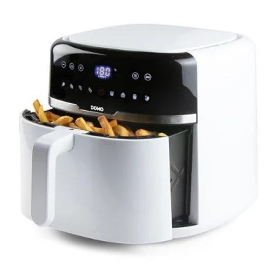 Immagine di DOMO DO1148FR Friggitrice ad aria calda 8 l Protezione da surriscaldamento, Funzione timer, con display , Rivestimento antiaderente Bianco