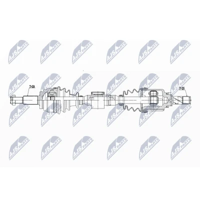 Immagine di NTY NPW RE 197 Albero motore / Semiasse Assale anteriore Sx 704