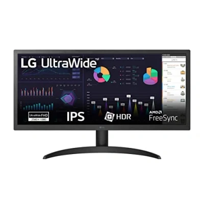 Immagine di LG 26WQ500 Monitor 26&quot; FHD UltraWide LED IPS HDR 10, 2560x1080, 1ms, AMD FreeSync 75Hz, HDMI 2.0 (HDCP 2.2), AUX, Flicker Safe, Nero