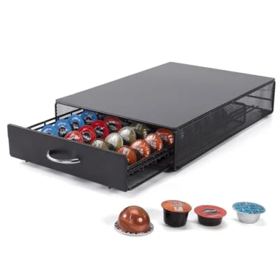 Immagine di SYSYLY Cassetto Porta Cialde caffè,Porta Capsule per caffè Compatibile con Lavazza Mio,Bialetti,Vertuo,Cafissimo, Caffitaly,Capacità: 40 capsules Nero