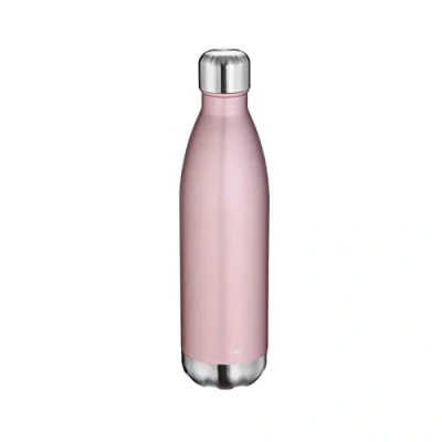 Immagine di cilio Elegante borraccia in acciaio inox, 750 ml, oro rosa, a prova di perdite, thermos anche per bevande gassate, mantiene caldo fino 18 ore e freddo 24