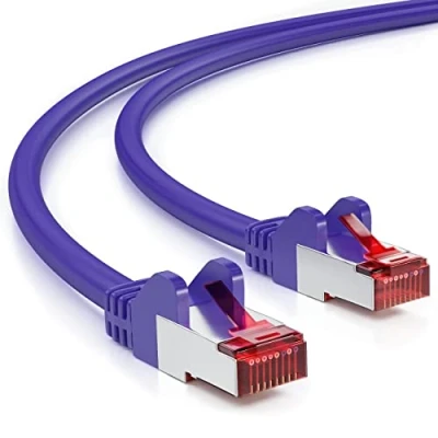 Immagine di deleyCON 5m Cavo Patch CAT6 S/FTP PIMF Schermatura CAT 6 RJ45 di Rete Ethernet LAN Router DSL Switch Modem Viola