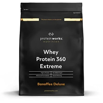 Immagine di The Protein Works Proteine Whey 360 ​​Extreme in Polvere Banana al Caramello Frullato Ad Alto Contenuto Proteico Con Glutammina, Vitamine e Minerali 1,2kg